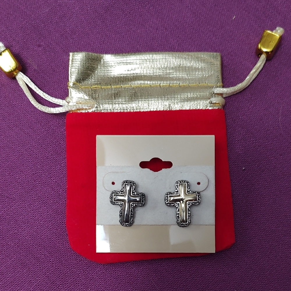 Silver Cross Earrings